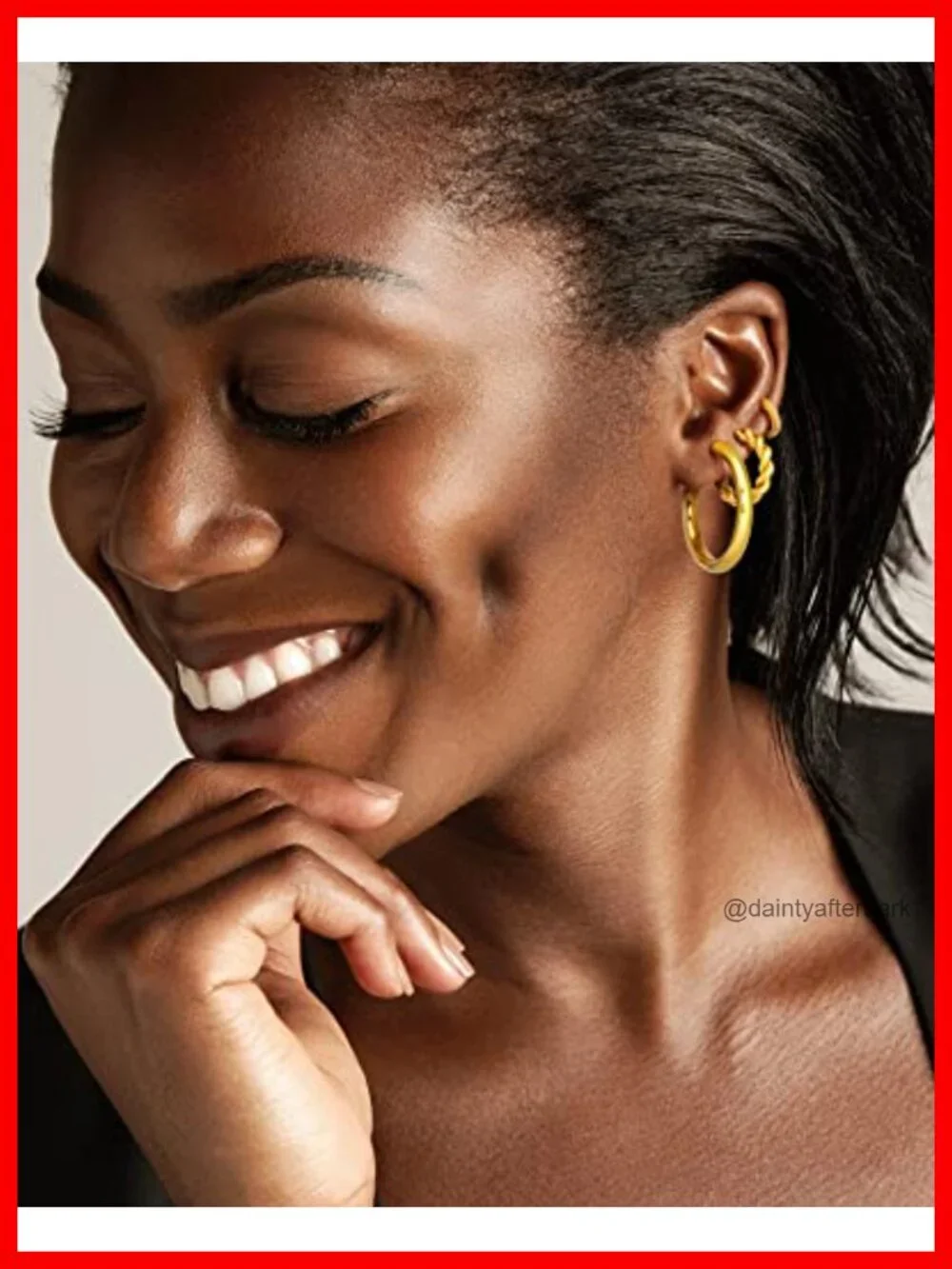 9 Pairs Gold Hoop Earrings Set, Twisted Huggie Hoop Earrings 18K Gold Plated,